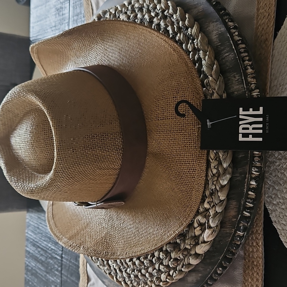 FRYE Straw Cowboy Hat NWT - Picture 3 of 8